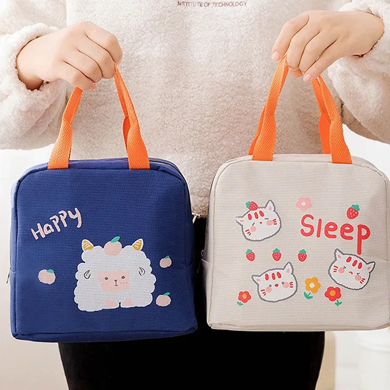 Portable Lunch Bags Lunch Box Thermal Lunch Food Bags for Children Cooler Handbag Thermos Container Storage Bag For Women Kids
