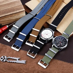 Nylon Watch Strap 20mm 22mm Ribbed Watch Band Replacement Men Wristband Accessories Stainless Steel Buckle for Tudor Watchband