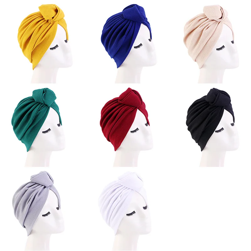 Female Corn Knotted Tam-O'-Shanter Ethnic Style Toque Solid Color Pullover Hat TJM-474