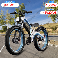 DUOTTS N26 Electric Bicycle 1500W Powerful Motor 48V20AH Lithium Battery Aldult Electric Bike 26*4.0 Fat Tire All Terrain E-bike