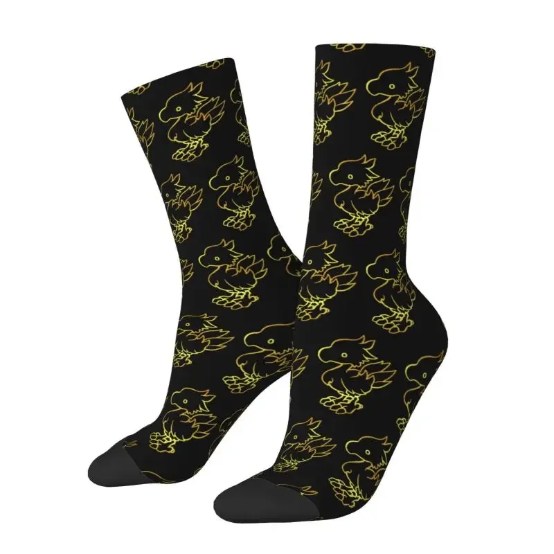 Kawaii Printing Final Fantasy Chocobo Socks for Women Men Male Stretchy Summer Autumn Winter Crazy Crew Socks