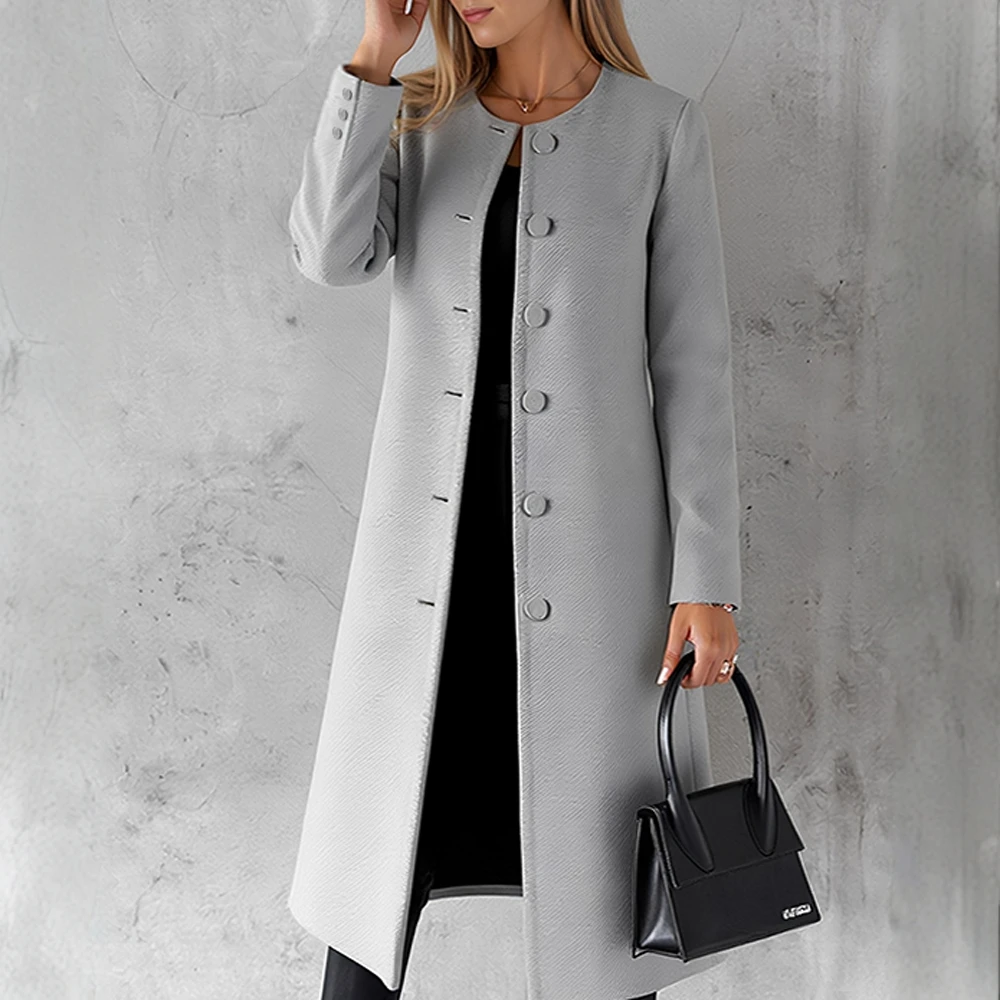 

Осенне-зимнее повседневное женское пальто без украшения, модная верхняя одежда для женщин, удобная верхняя одежда