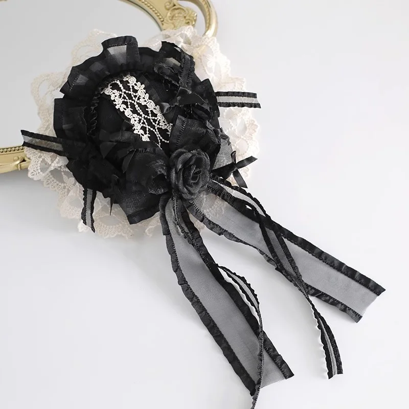 Оригинальная повязка на голову для горничной, черно-белая элегантная повязка на голову в классическом стиле KC, аксессуар для волос, повязка на голову в готическом стиле, шляпа