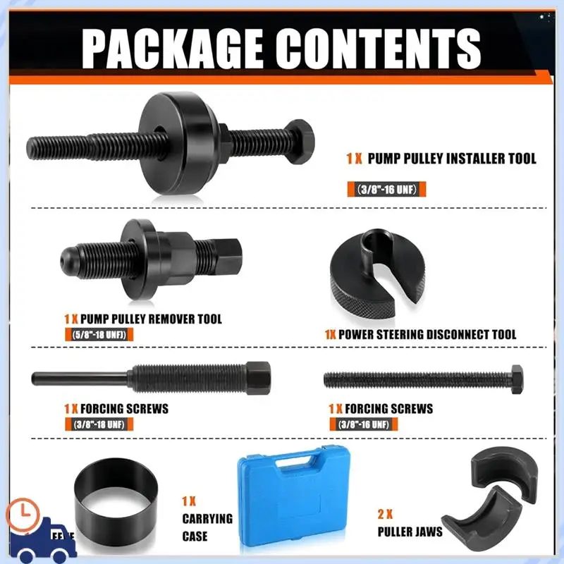 

Durable Power Steering Pulley Puller Installer Kit Vacuum/Water Pump Pulleys Installation Remover Tool Set