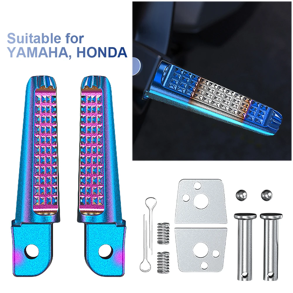 1 Pair Rear Footrest Anti-Slip Foot Rests Pegs Aluminum Alloy Motorcycle Rear Footrests for Honda Phantom 150 CB190R for Yamaha