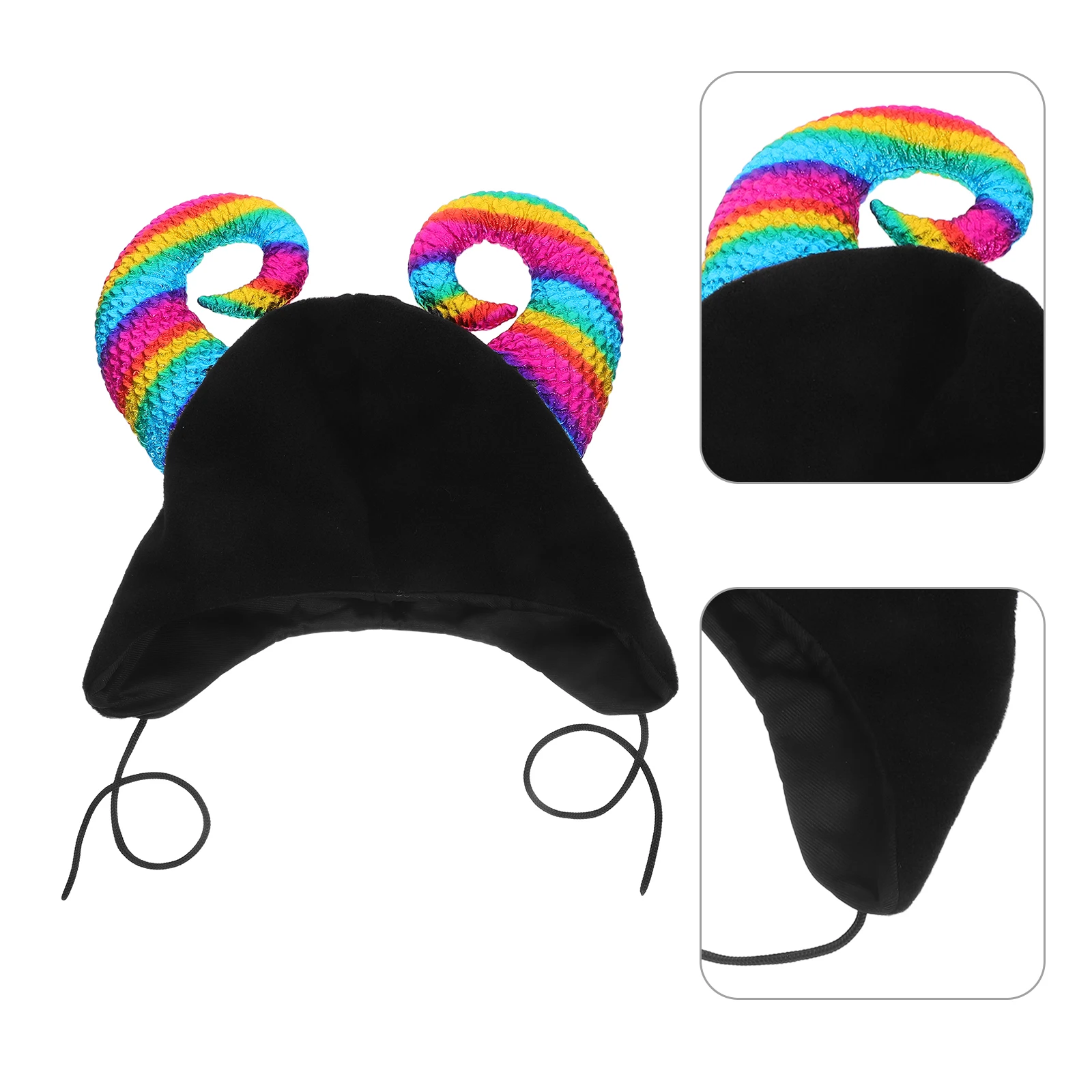 

Creative Cow Horn Hat Winter Warm Beanie For Skiing Outdoor Halloween Party Costume Headwear Funny Horned Cap With Chin Strap