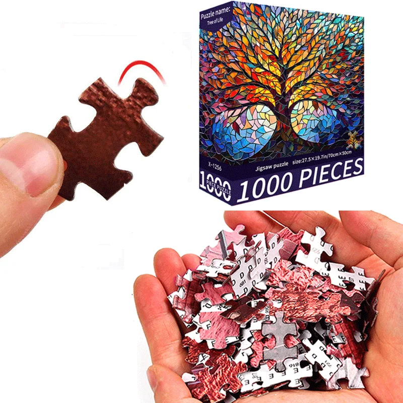 1000-Piece Adult Jigsaw Puzzle of a Vibrant Tree Painting, Large Finished Size 70x50cm (27.5x19.7 Inches)