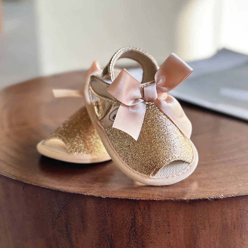 Baby Shoes Summer Baby Boy Girl Shoes Toddler Flats Sandals Soft Sole Anti-Slip Bowknot Crib First Walker Shoes