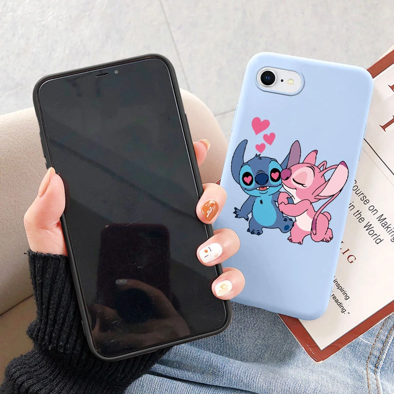 Stitch Case dla iphone 7 8 Plus SE 2020 pokrowiec ochronny Anime Cartoon miękkiego silikonu Funda dla iphone 7 Plus 8 Plus 7 + SE2020 torba