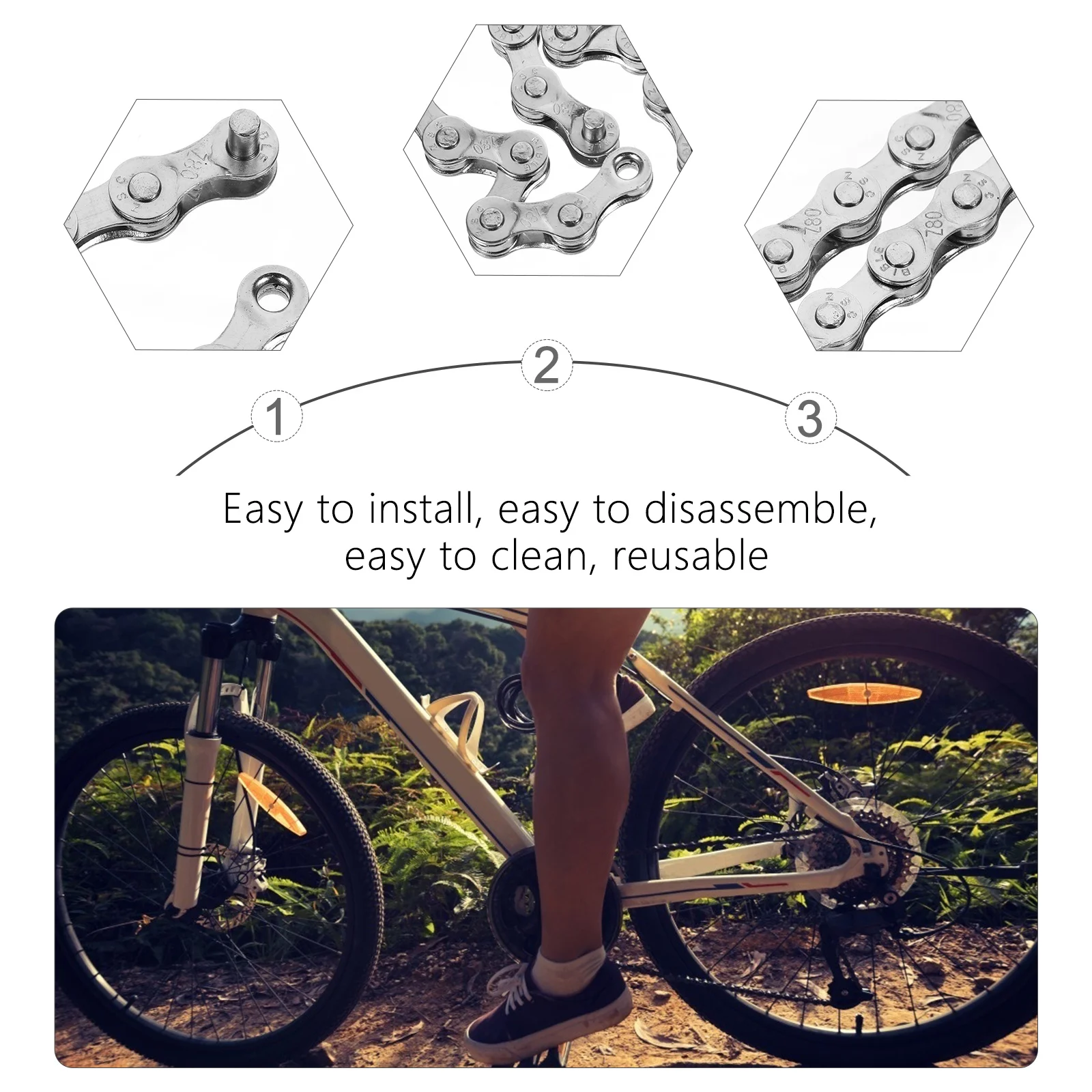 Carbon Steel Bike Chain 24 Connector Durable Easy to Use Practical Compact Design Long Lasting Bike Chain