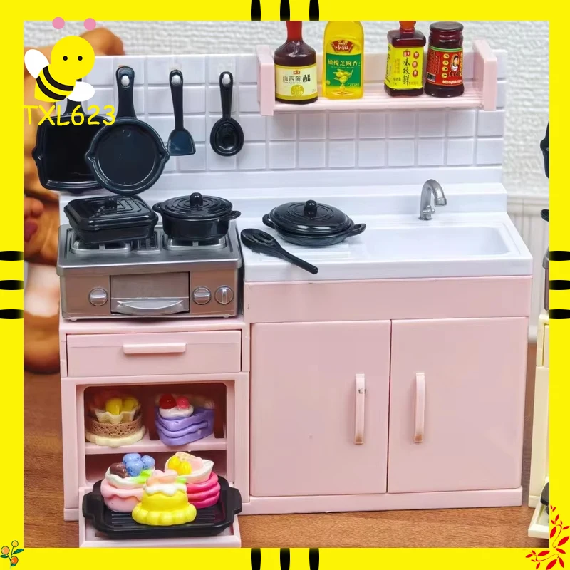 ミニモデルストーブ キッチンシーンシミュレーション 子供用人形遊び ホームおもちゃオーナメント - プレイタイムの楽しみのためのコンパクトなキッチン用品セット