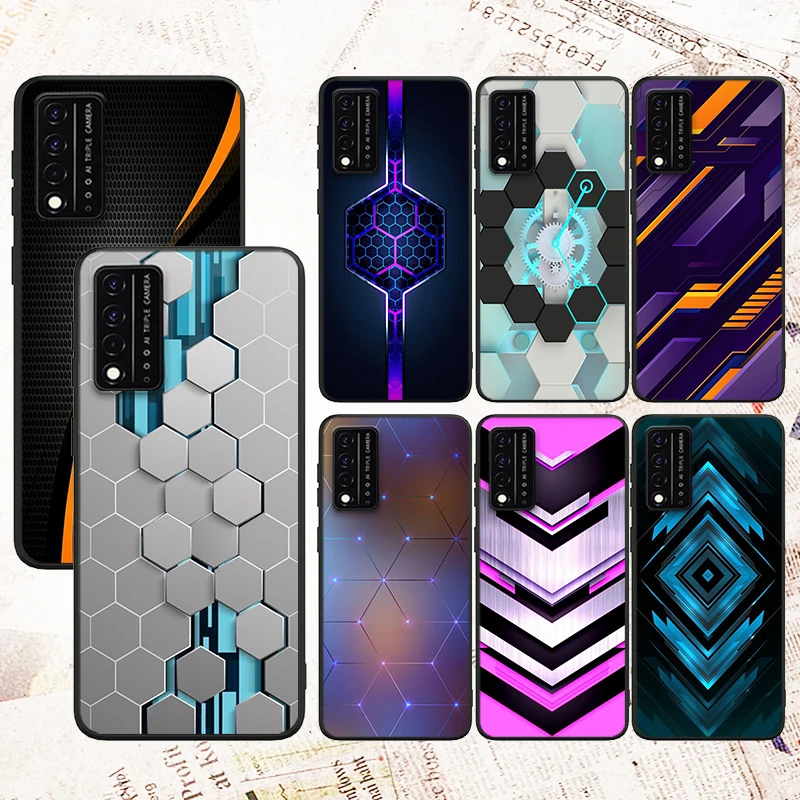 Car Carbon Fibre line For T-Mobile REVVL V+ 5G 4 REVVL V Plus 5G 4+ Black Phone Case Shockproof Soft Silicone Cover Capa