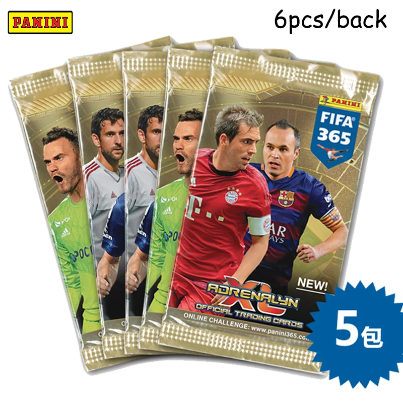 بانيني الرسمية FIFA 365 2016، 5 عبوات من بطاقات تجارة كرة القدم، مجموعة عتيقة