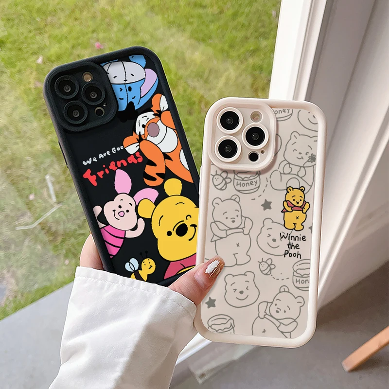 Disney Winnie Pooh Bear Cartoon Fall Shockproof Case For Samsung Galaxy S24 S23 Ultra S22 S21 Plus FE A54 A53 A52 Soft TPU Cover