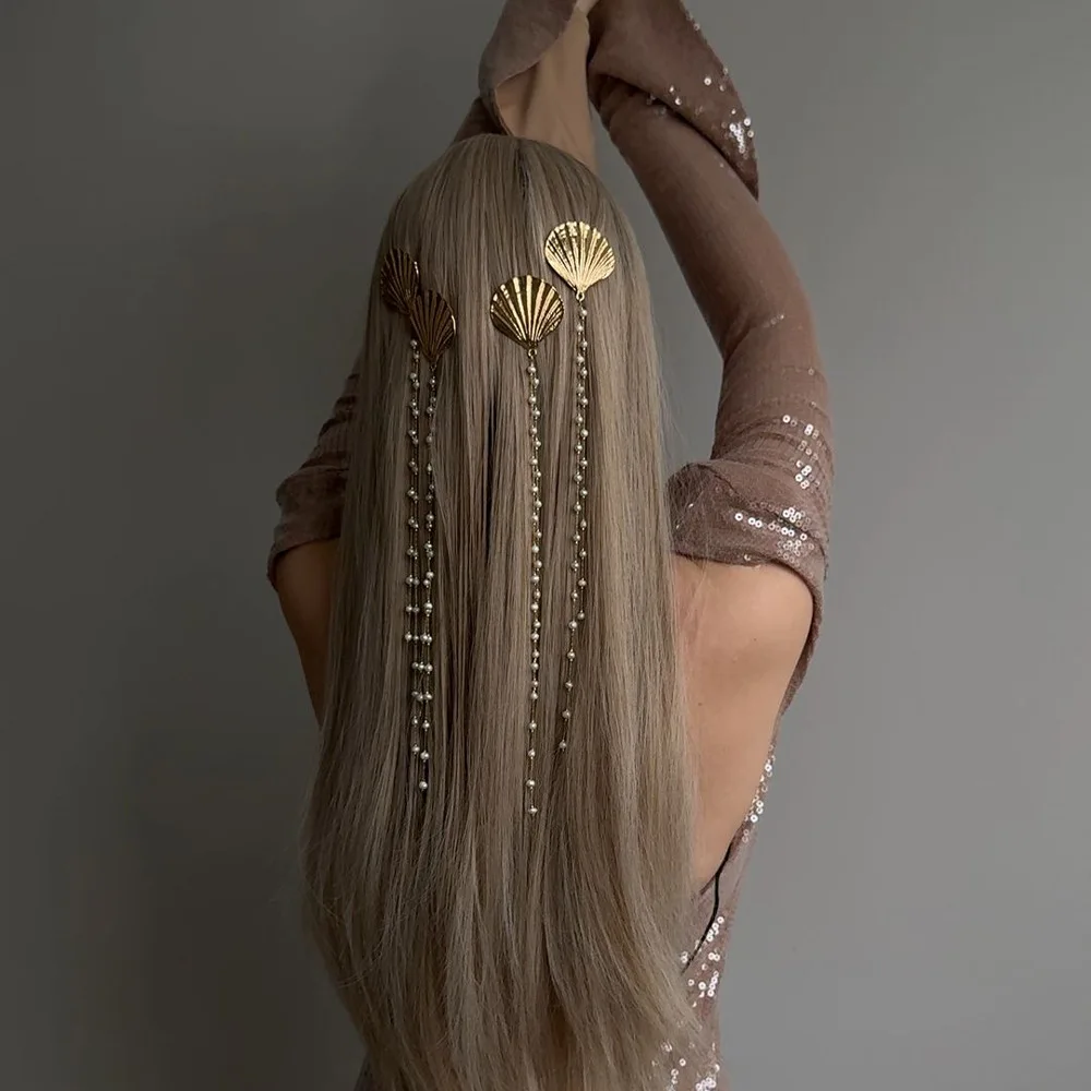 بوهو الذهب قذيفة رئيس سلسلة رائعة الزفاف الجبين مجوهرات الزفاف الشعر سلسلة حك اكسسوارات للنساء هدايا 2025 #1