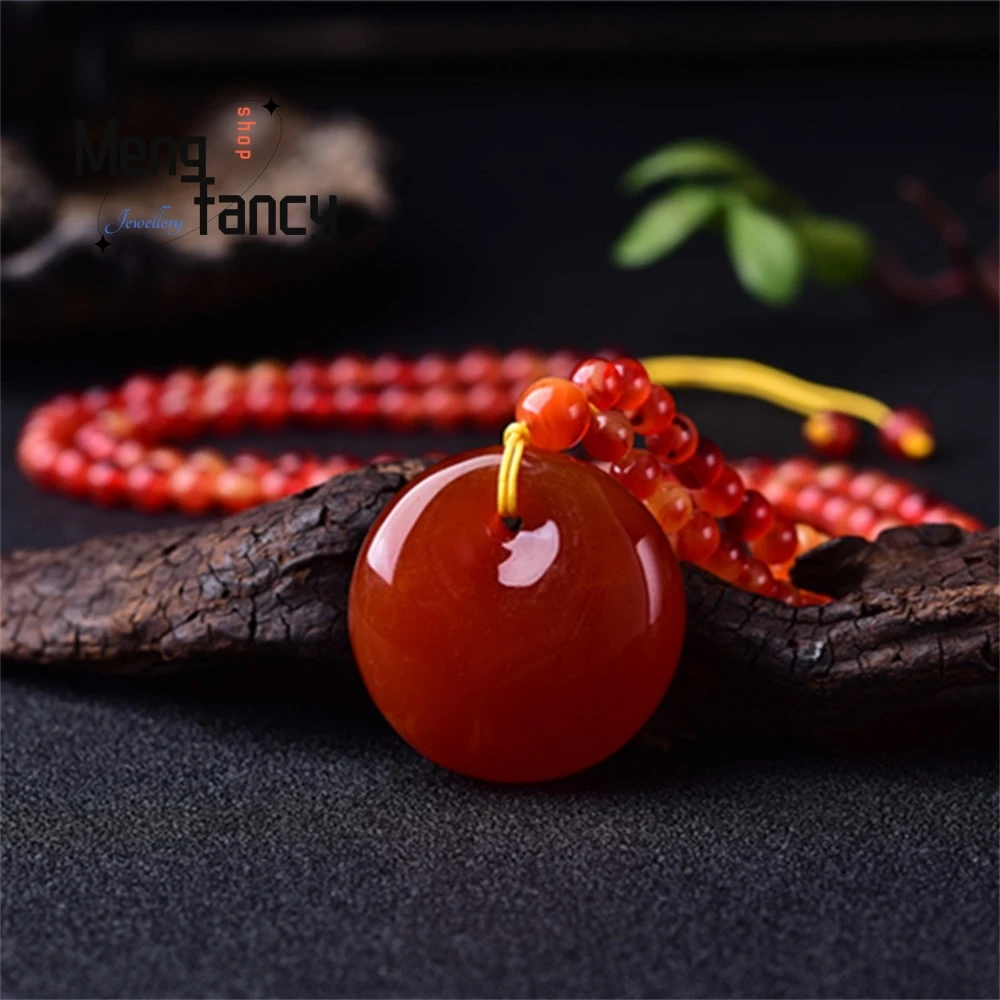 

High - Grade Simple Men's And Women's Beeswax Amber Round Pendant Popular Fashion Jewelry Best Selling Handicraft Exquisite Eleg