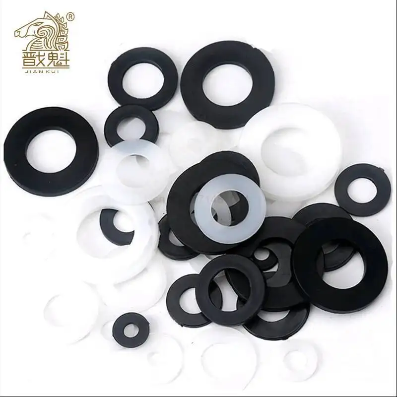 

M2 M2.5 M3 M4 M5 M6 M8 M10 M12 M14 M16 M18 M20 White Black Nylon Plastic Flat Washer Plane Spacer Insulation Seals Gasket Ring