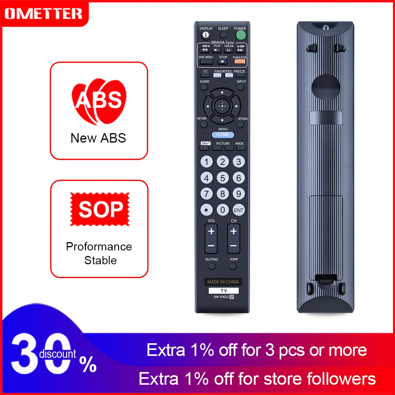 RM-YD023 Remote Control fit for Sony Bravia TV HDTV KDL-32VL140 32 37XBR6 40V4100 40V4150 40 46WL140 52WL140 52XBR6 40XBR6