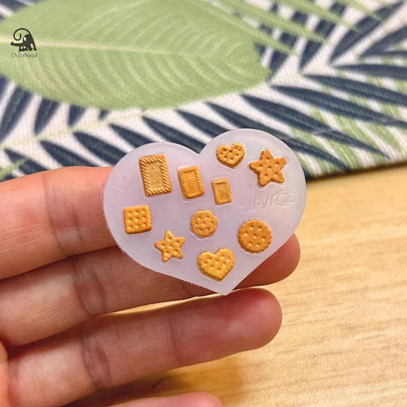 ミニビスケットパンドーナツシリコーン型 DIY 食品デザートおもちゃ陶器粘土樹脂アートモールドケーキ装飾ドールハウスアクセサリー