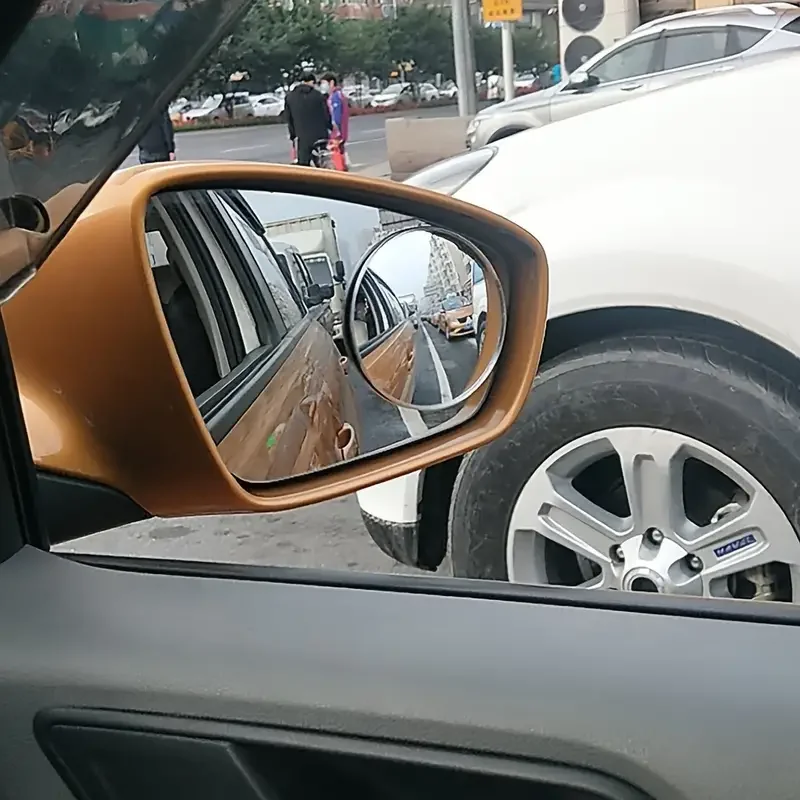 Car Blind Spot Rear View Mirror Wide Angle 360 Degree Adjustable Small Round Mirror Car Reverse Auxiliary Rearview Convex Mirror