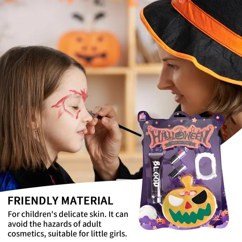 Kit de maquillaje de Halloween, juguetes de vestir lavables, seguro e inofensivo, accesorios de Halloween, juego de maquillaje, producto único para niños