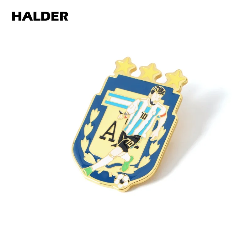 HALDER Sports Football Soccer Messi Kylian Enamel Brooch Lapel Pin Backpack Costume Canvas Bag Badge Gift For Friends