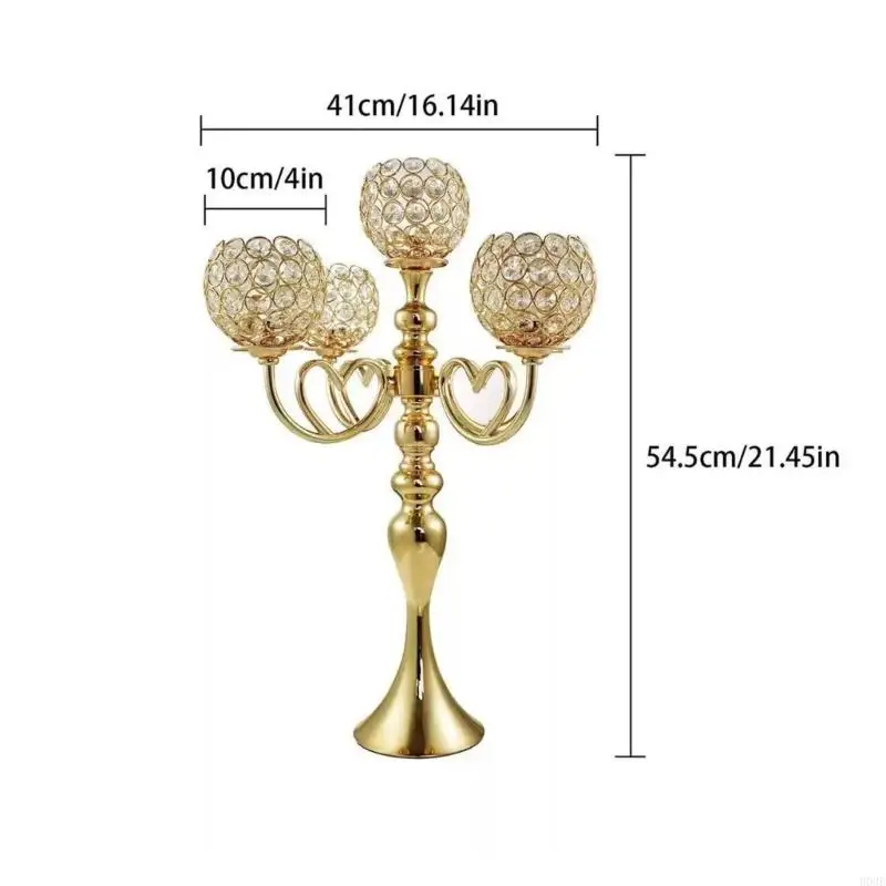 Eleganter 5-Kopf-Kerzenständer mit traditioneller Metallstruktur für den Esstisch, Feiern und Anlässe, auffällige Heimdekoration – Detail 6