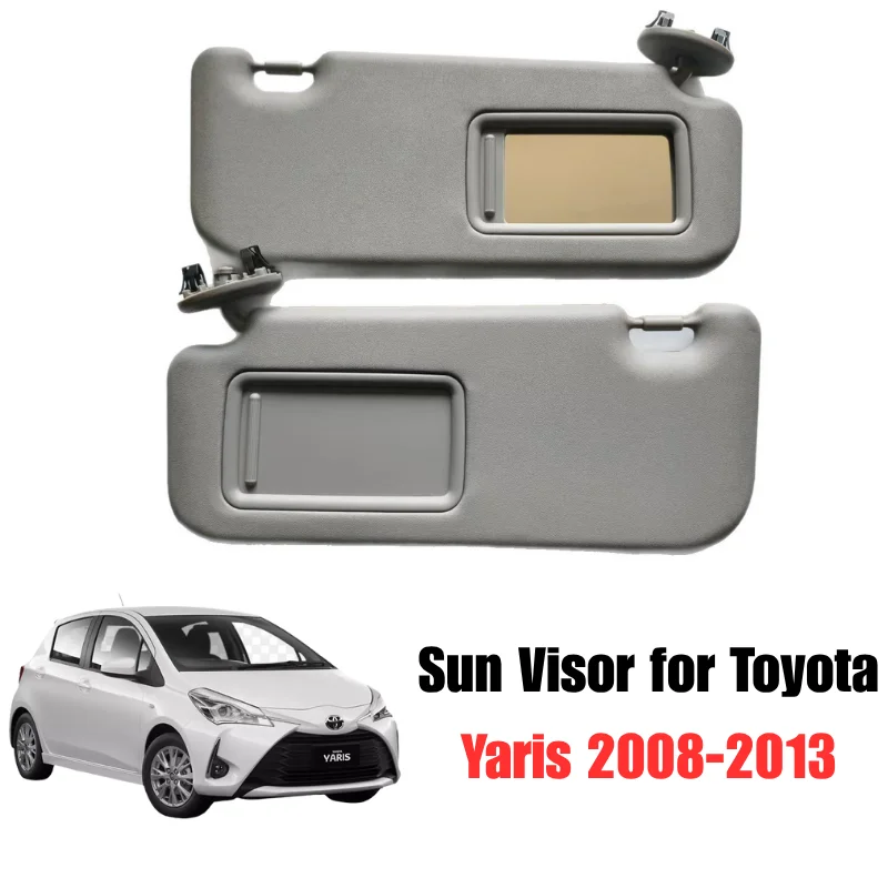 

Автомобильный солнцезащитный козырек, совместимый с Toyota Yaris 2008-2013, серый солнцезащитный козырек с зеркалом для макияжа 74320-52810-B0 74310-35B01-B1