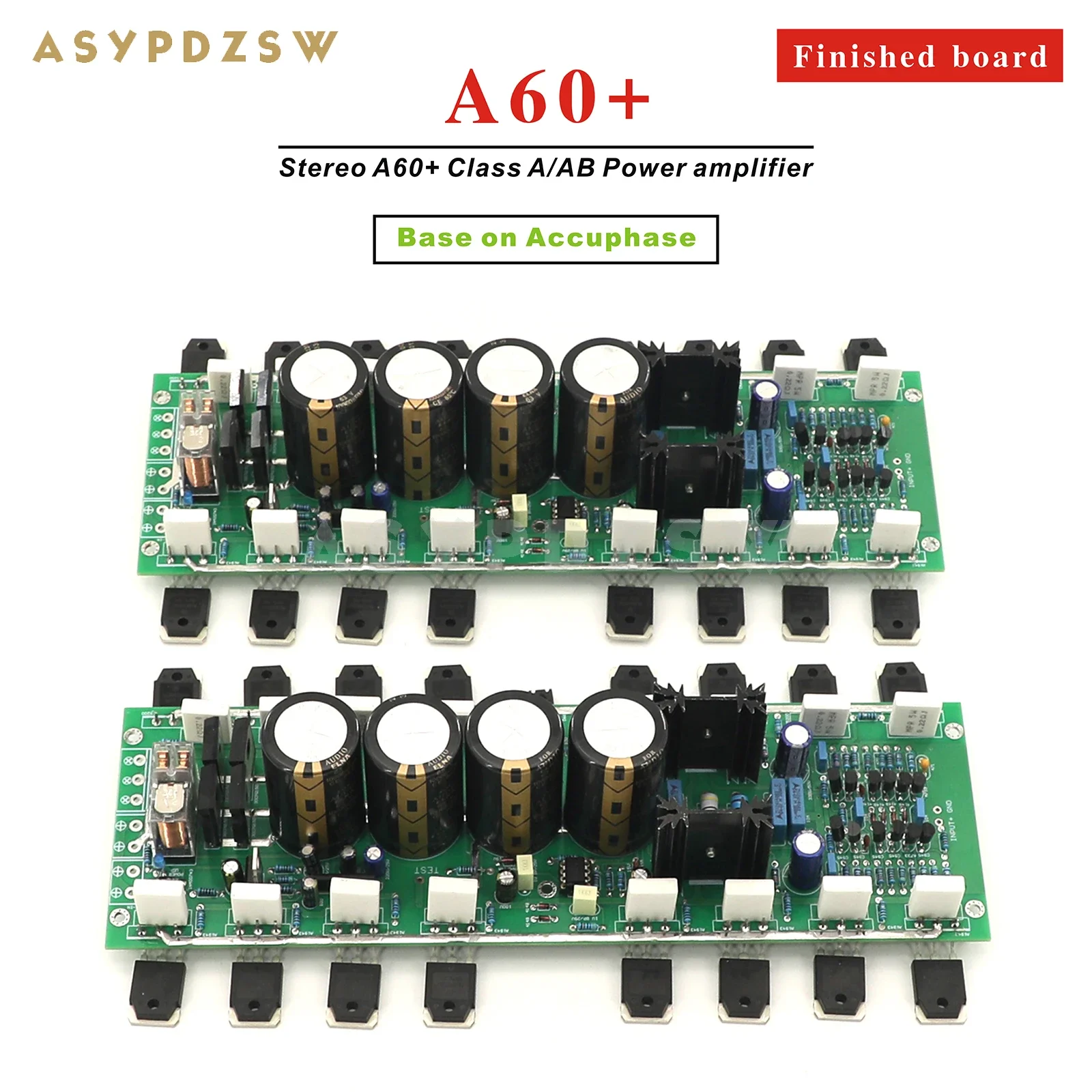 2CH (Stereo) A60+ Class A Power amplifier MJW0281/MJW0302 Amp DIY Kit/Finished board Reference Accuphase circuit 20--200W