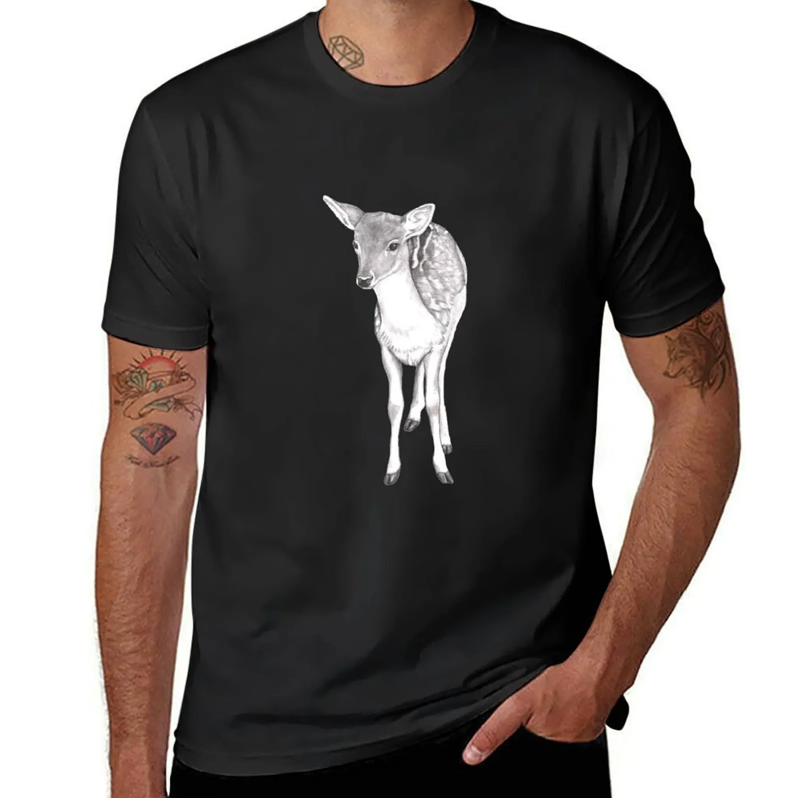 Deer T-shirt funnys new edition Aesthetic clothing t shirts for men pack