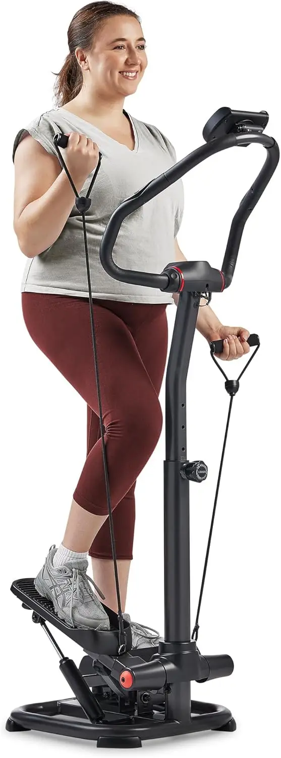 

Health & Fitness 2-in-1 Premium Power Stepper with Resistance Bands, Low-Impact Cardio, Space-Saving, Height-Adjustable, a