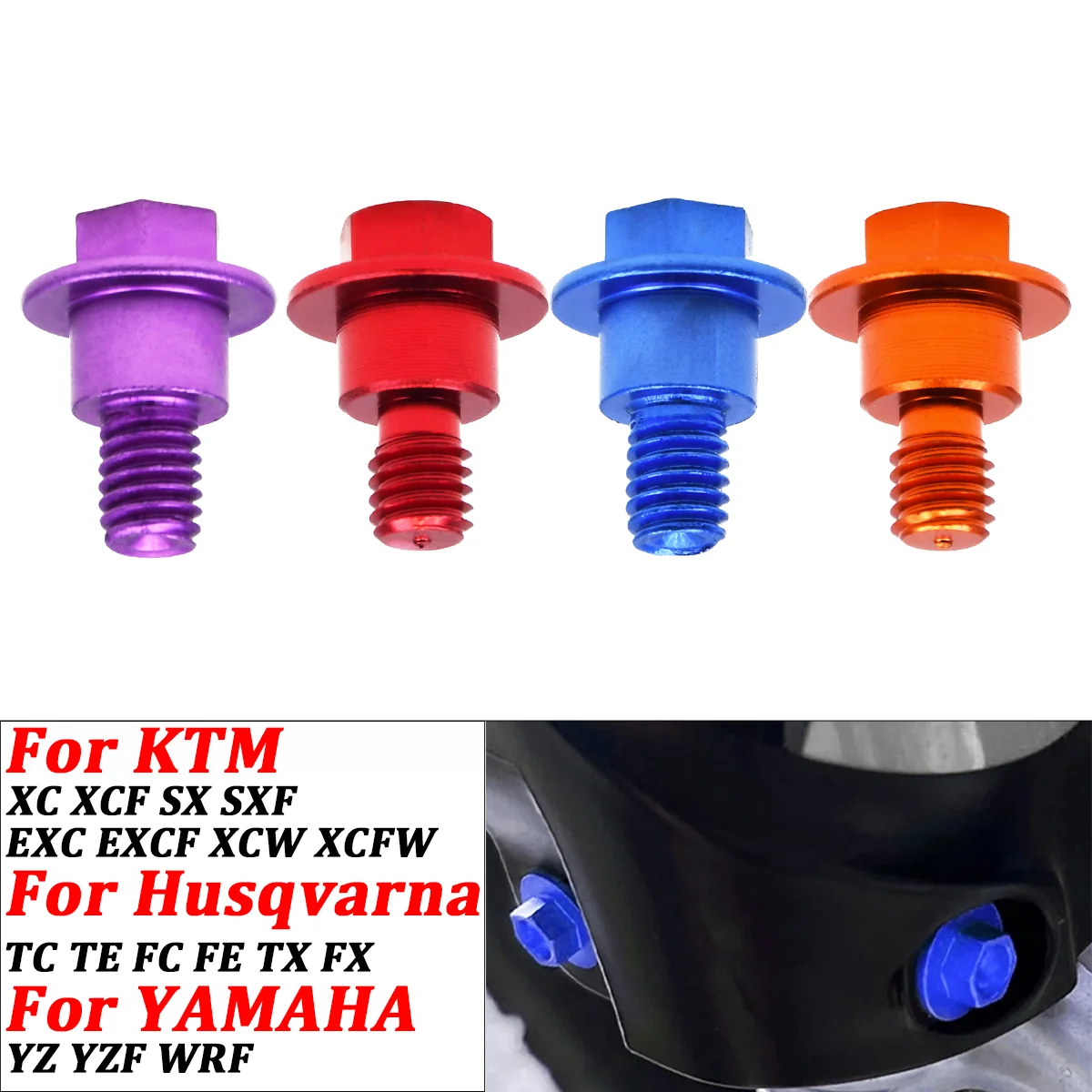 

Motorcycle M6*12 Screws Fork Guard Bolt For KTM SX SXF XC XCF XCW EXC EXCF 125-530cc 2000-2022 For Husqvarna TC TE TX FC FE FX
