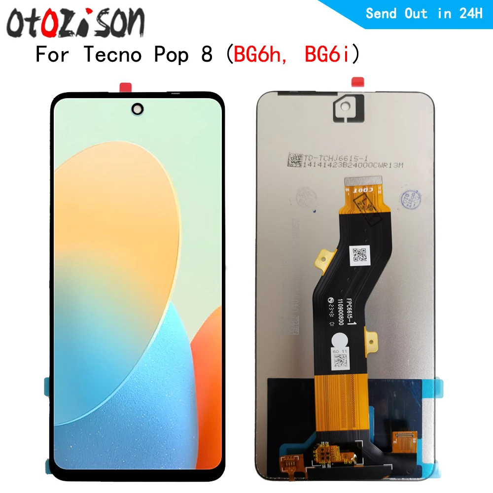 

For Tecno Pop8 BG6 LCD Display 6.6" IPS For Tecno Pop 8 BG6h, BG6i LCD Display Touch Panel Screen Digitizer With Frame Assembly