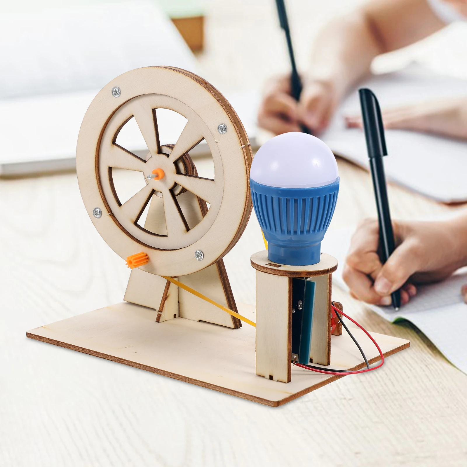 

Creative Wooden Hand Crank Generator Manual Assembly Educational Science Kit Diy Electric Physics Learning Tool