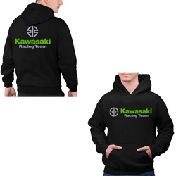 Hoodie de logotipo de motocicleta Kawasaki para homens e mulheres preto, moletom masculino, pulôver esportivo, moda de rua, novo, outono, inverno, 2022