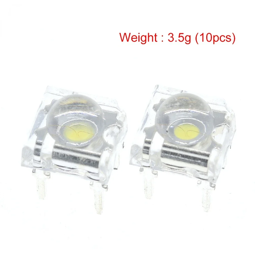 Diode électroluminescente LED, luminosité éducative, blanc, rouge, vert, ambre, clair, 5mm, 4 broches, F5, 7,5 anha, 10 pièces