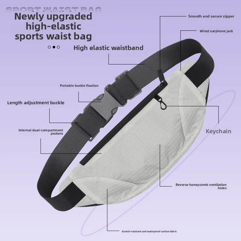 1pc Close Fitting Large Capacity Sports Waist Pouch Multifunctional Phone Key Bag for Running Cycling Fitness Outdoor Daily Use