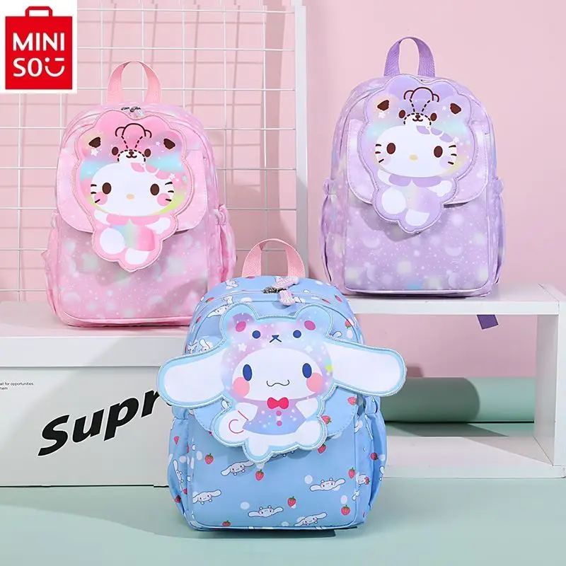 MINISO hello kitty new lightweight backpack for students with large capacity, sweet and fresh storage backpack