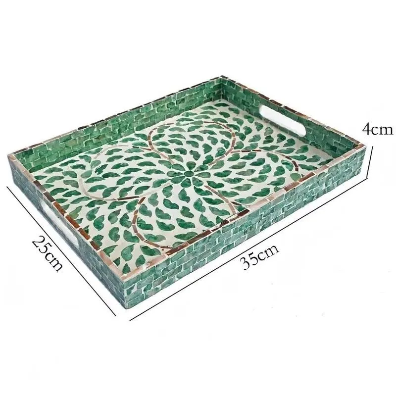 Nordic Light Luxury Handmade Color Shell Tray Multi-functional Desktop Storage Box Rectangular Fruit Plate