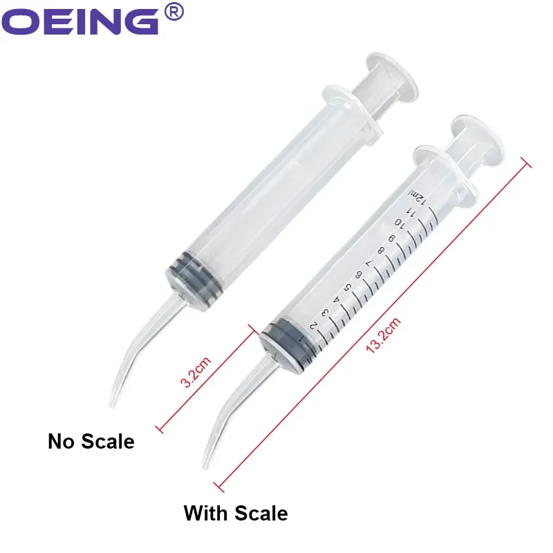 5/10 Pcs Dental Irrigation Syringe With Curved Tip Disposable Transparent Conveyor 12CC Teeth Whitening Oral Hygiene Care Tools