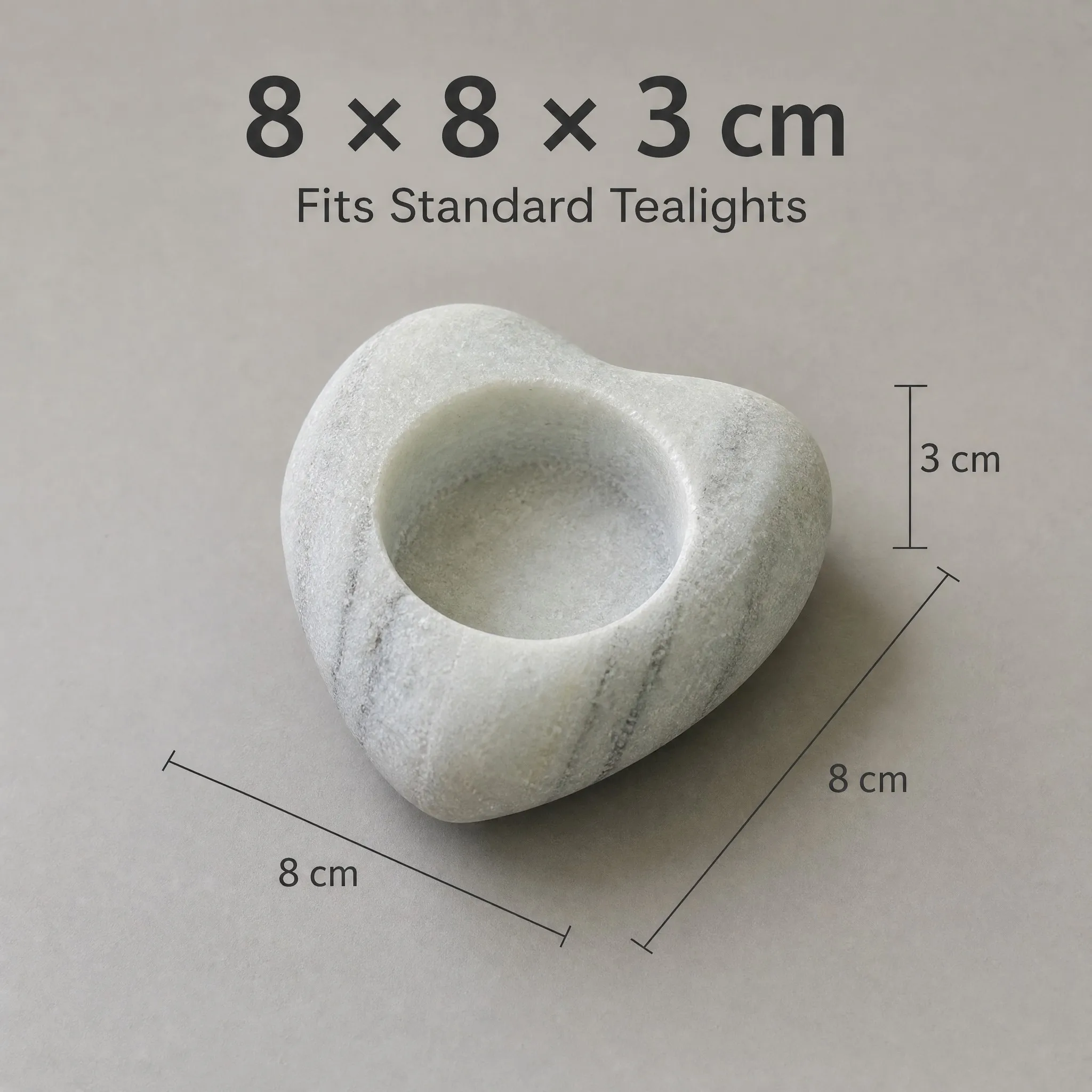 Light Luxury Natural Marble Heart Candle Holder Spa Homestay Wedding Table Decor Ornament