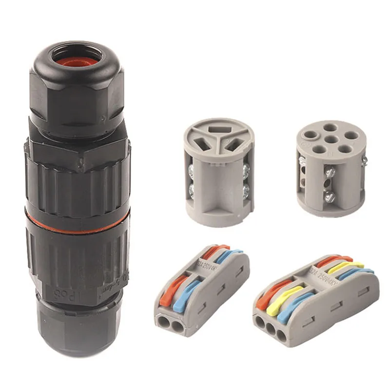 IP68 2/3/5 Pin Waterproof Connector Electrical Quick Cable Termination Adapter Wire Connector Screw Connection For LED Lights