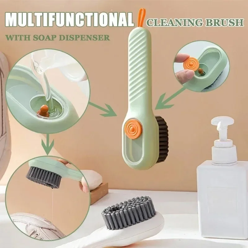 Automatic Liquid Discharge Shoe Brush, Deep Cleaning, Soft Bristles, Household Laundry Cleaning Brush, Daily Use, 1 Pc, 2Pcs