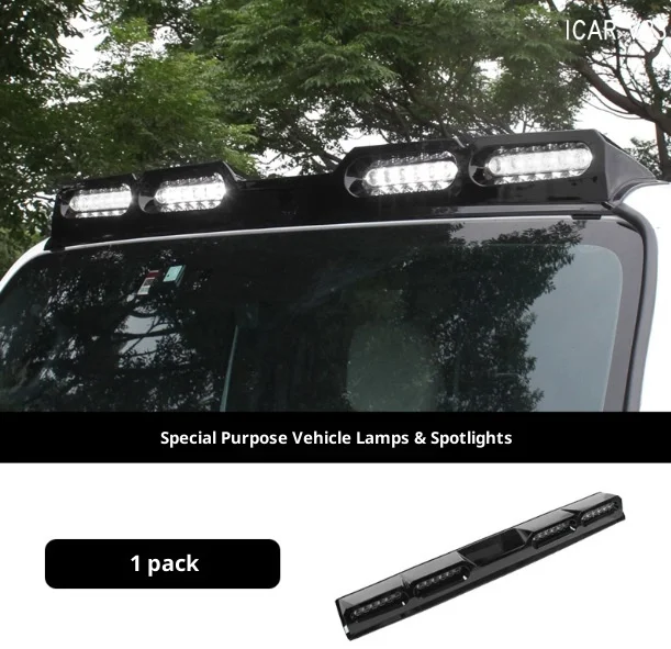 Off-Road LED Roof Searchlight - 12V 6000K White Light ABS Material & Spoiler Modified Rack