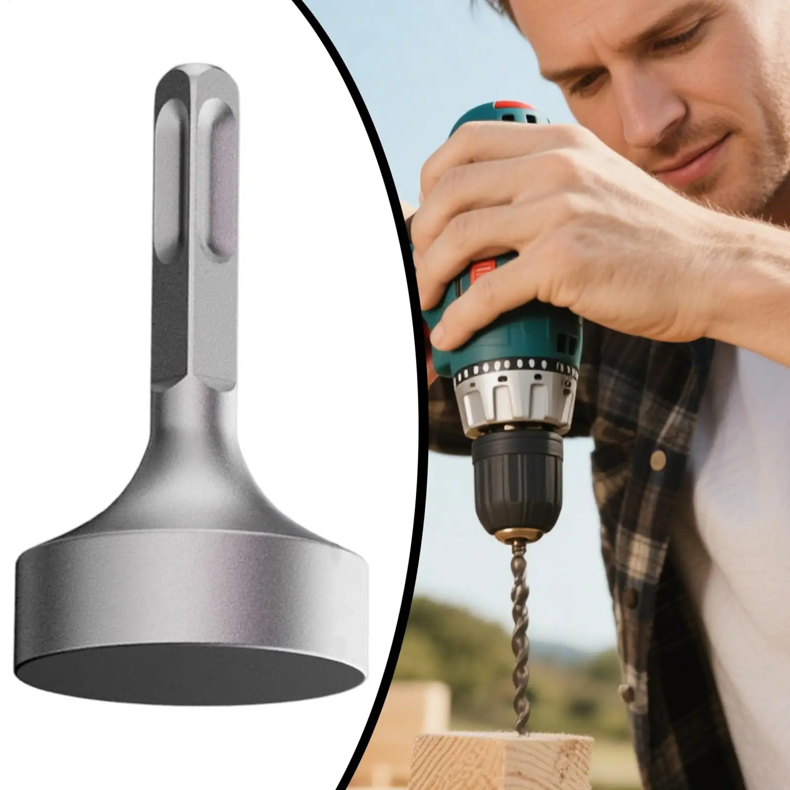 محرك قضيب أرضي لمرفقات آلة إغلاق مثقاب المطرقة مرفقات مثقاب المطرقة الدوارة لأظافر التخييم على أوتاد الخشب #3