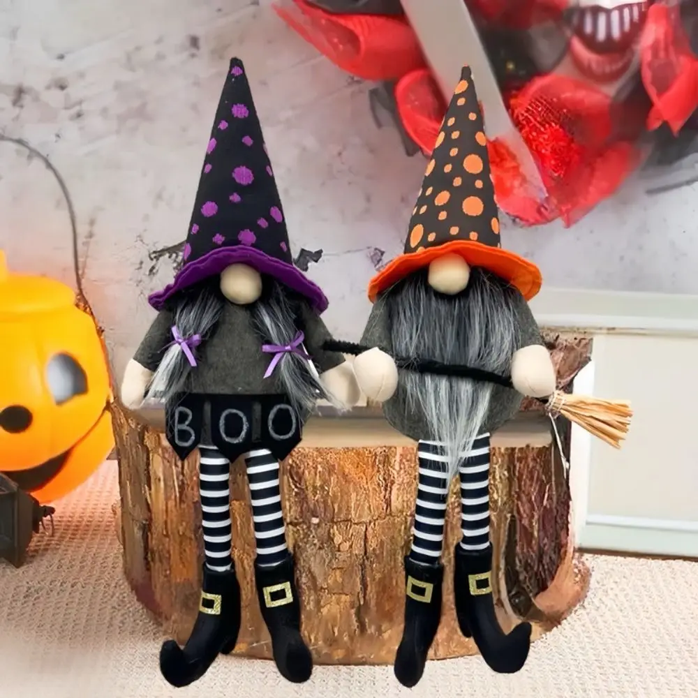 

Cute Hanging Leg Rudolph Dolls Halloween Thanksgiving Dwarf Gnome Ornaments Long Legged Home Decoration Faceless Dwarf Ornaments