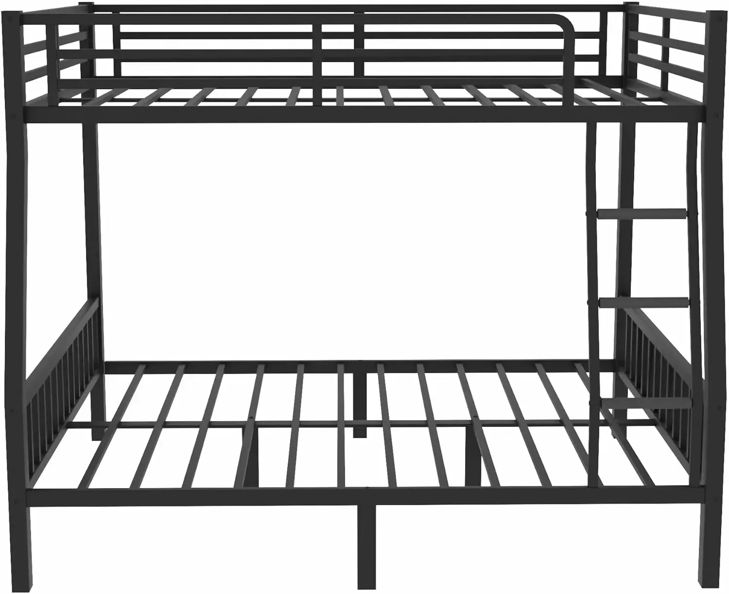 Full Xl Over Queen Bunk Beds For Adults, Heavy-Duty Metal Bunk Bed Frame With Pvc Rubber Cover Ladders And Safety Full-Length