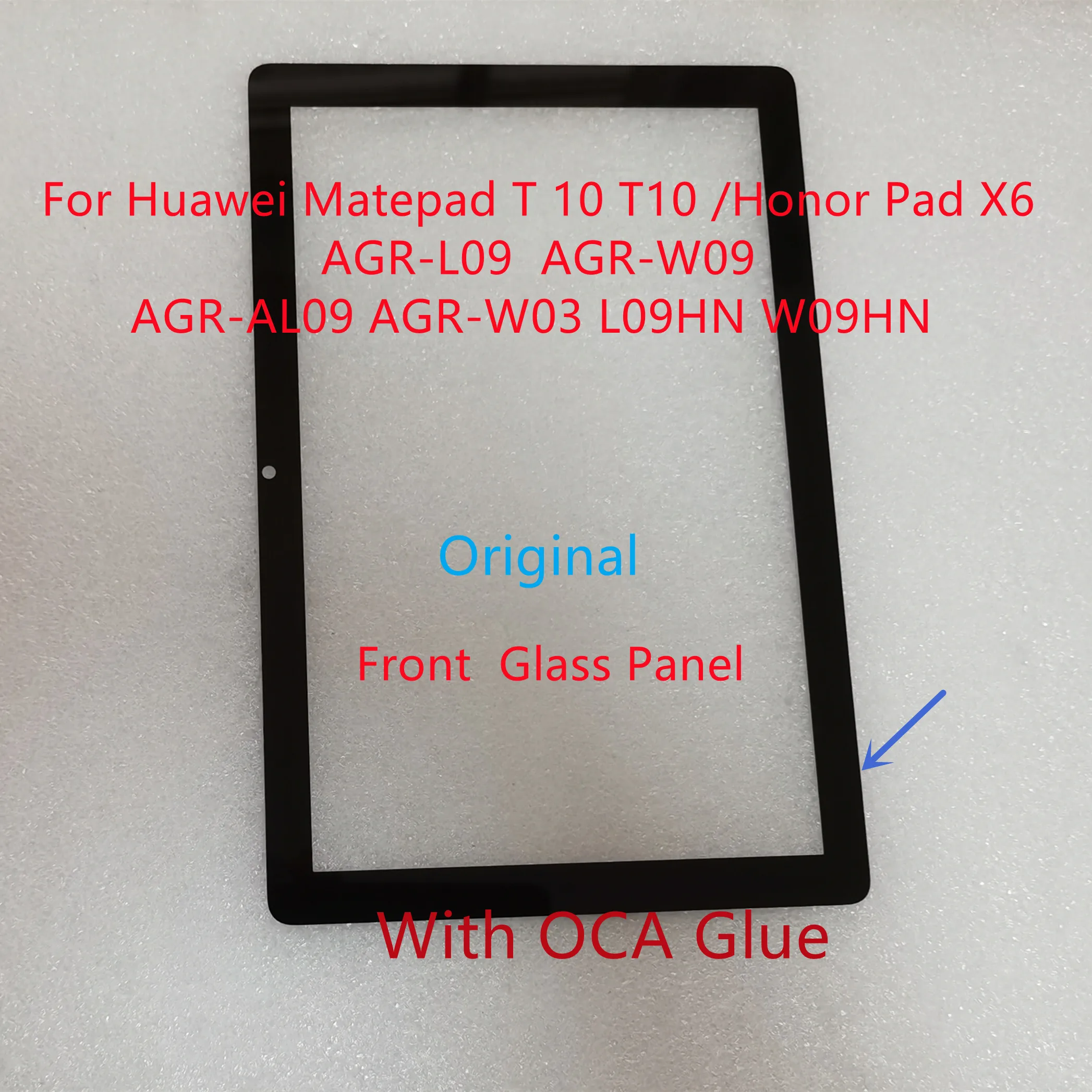 New For Huawei Matepad T10 Honor X6 AGR-L09 W09 AL09 W03 L09HN W09HN AGRK Front Glass Touch Screen Panel + Laminated OCA