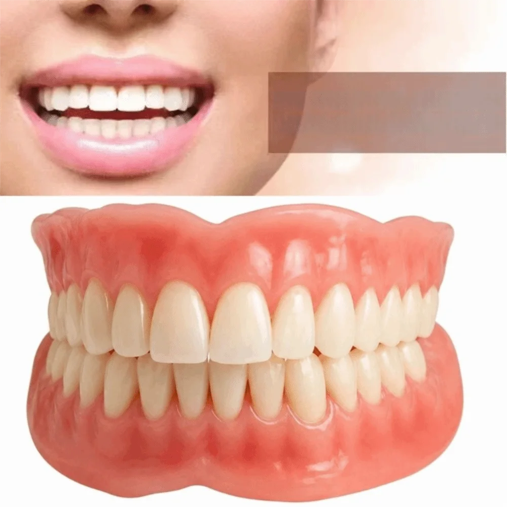 DIY Silicone False Teeth Confident Smile Whitening Temporary Fake Tooth Comfortable Fit with Filling Teeth Glue