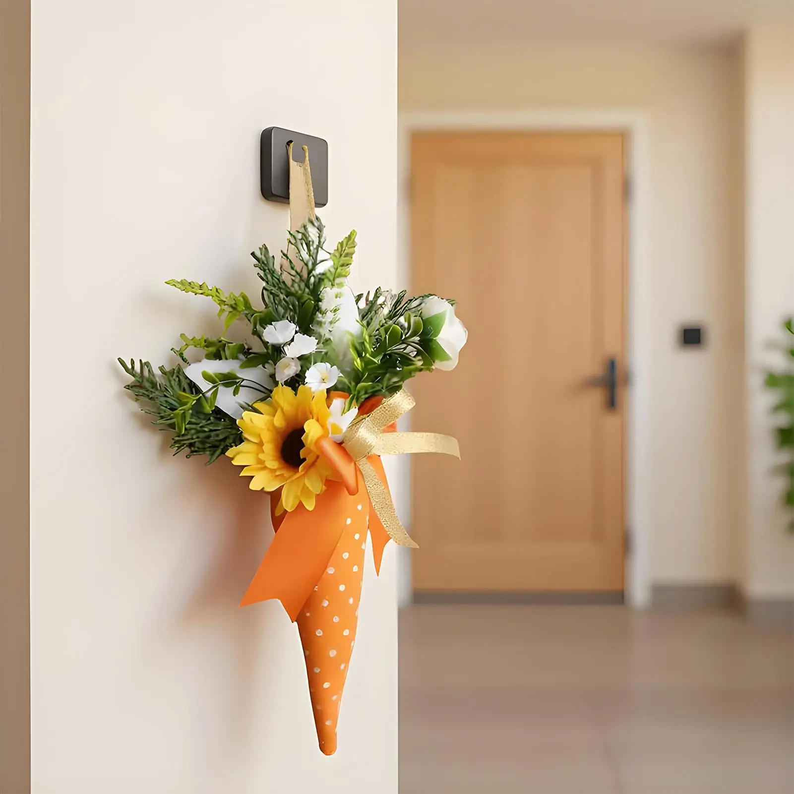 Oster-Baumschmuck, Frühlings-Sonnenblumen-Karotten-Bouquet, Party-Dekorationen für drinnen und draußen, Zuhause, Klassenzimmer, Büro, Party